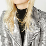 Punk Rock Basic Jackets Solid Silver