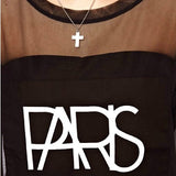 See-through Short Sleeve Loose T-shirt