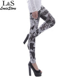 Sexy Punk Style Leggings Fashion Women's Leggings Stretchy Skinny Leg Pants Plus Size High Elastic Pants 38