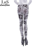 Sexy Punk Style Leggings Fashion Women's Leggings Stretchy Skinny Leg Pants Plus Size High Elastic Pants 38