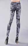 New arrival Women's Fashion Faux Jeans Punk Style Stars Leggings Stretchy