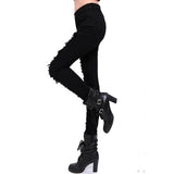 White Black Women Bandage Punk Hole Ripped Slit Skinny Jeans Pencil Pant Fashion Hot